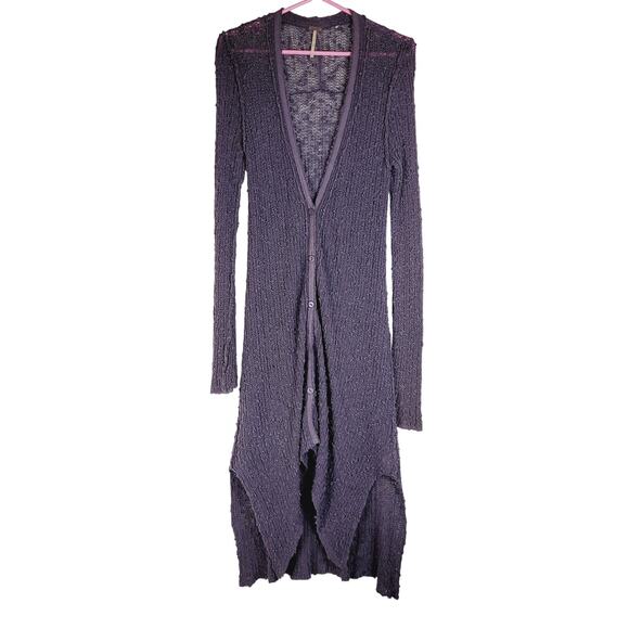 Free People Sweaters - Free People womens grey popcorn knit duster cardigan Size small